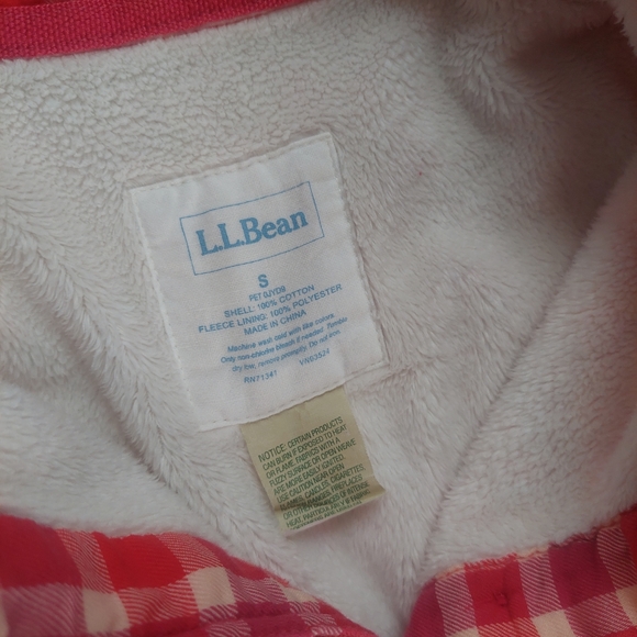 L.L.Bean Red Pink Plaid Fleece Lined Shirt Jacket Size Small - Picture 4 of 11